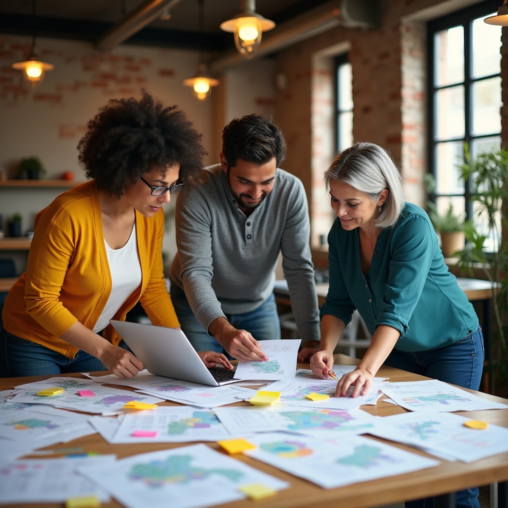 Research team analyzing Colombian territorial economic data