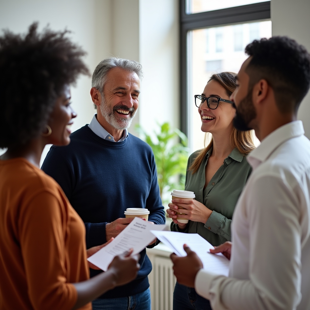Group discussion during a corporate economic workshop